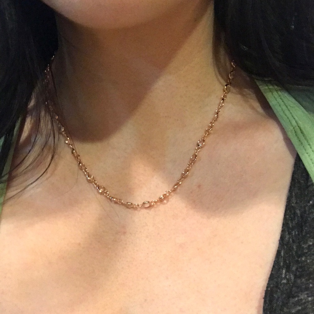 Crystal and Italian Milor Bronze Necklace